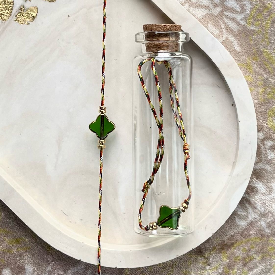 Beads in a Bottle Green Luck