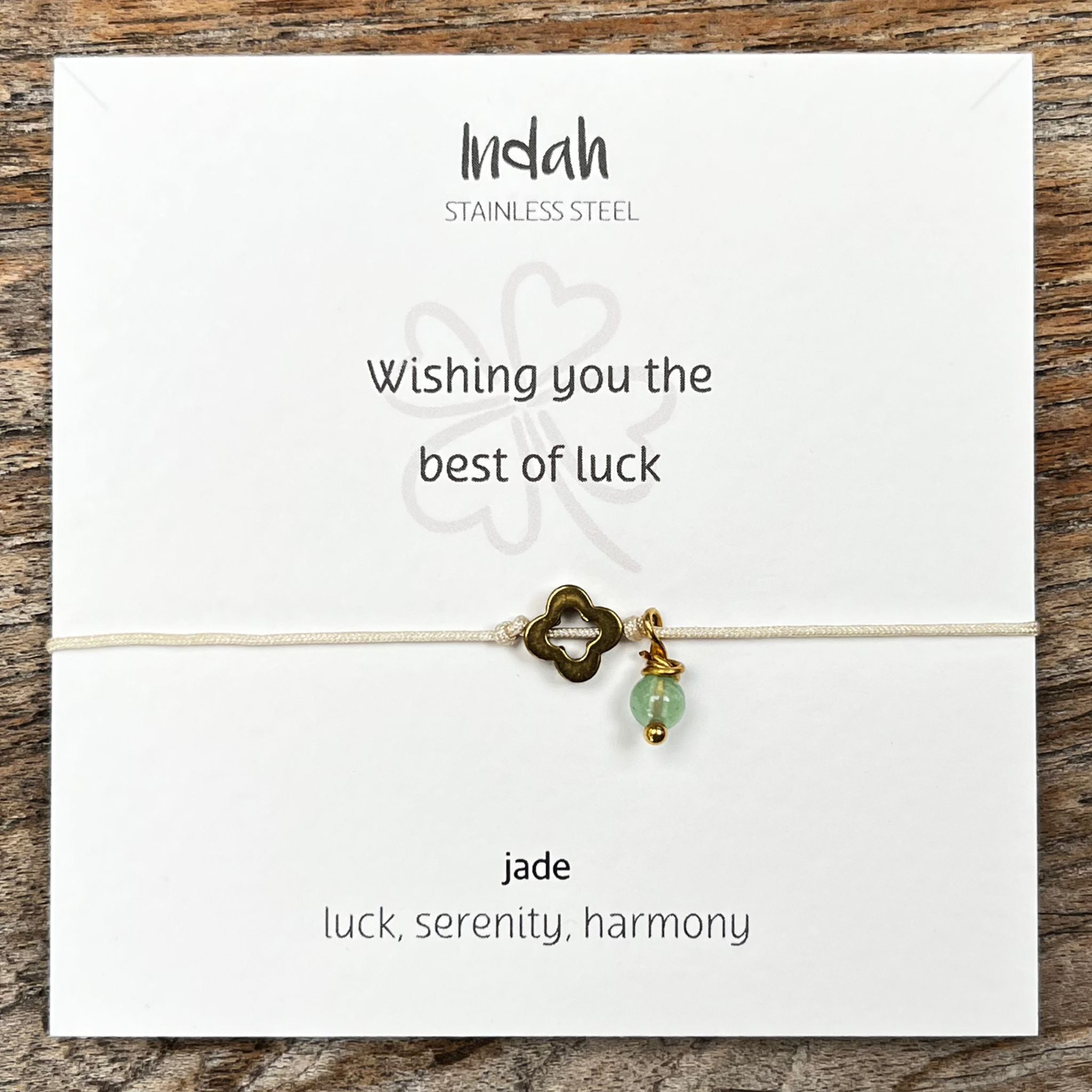 Wishing you the best of luck - Jade Gold